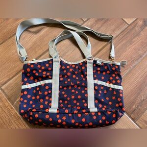 LeSportSac x Tsumori Chisato collab Blue w/ red moons shoulder bag